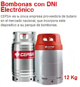 Bombonas de gas con DNI Cepsa